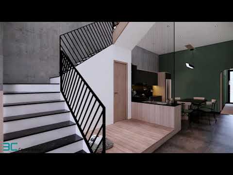 PHỐI CẢNH NHÀ PHỐ 2,5 TẦNG ĐẸP