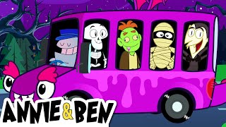 Funny Monster Party Bus | Wheels On The Bus | Halloween Nursery Rhymes & Kids Songs| Annie and Ben