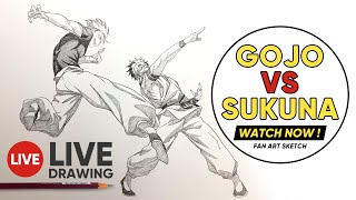 How To Draw Gojo Vs Sukuna Jujutsu Kaisen Drawing Anime Battle Sketch