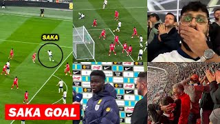 England Fans Reactions To Bukayo Saka Goal Vs Wales