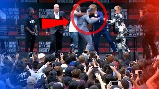 KSI VS LOGAN PAUL PRESS CONFERENCE || Jake Paul throwing Bra and Ksi and Logan almost fights