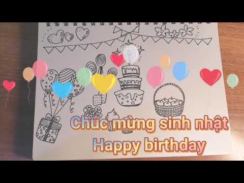 Happy birthday /Chúc mừng sinh nhật/ vẽ chuẩn bị cho tiệc sinh nhật