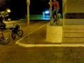Pulando a calçada da Igreja de Lajes-RN de Bike