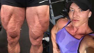 Female Bodybuilder Helle Trevino Having A Monster Leg Workout