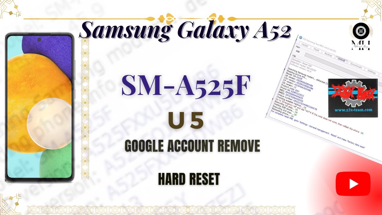 Samsung Galaxy A52 SM-A525F U5 HARD RESET AND GOOGLE Samsung Galaxy A52 SM-A525F U5 HARD RESET AND GOOGLE