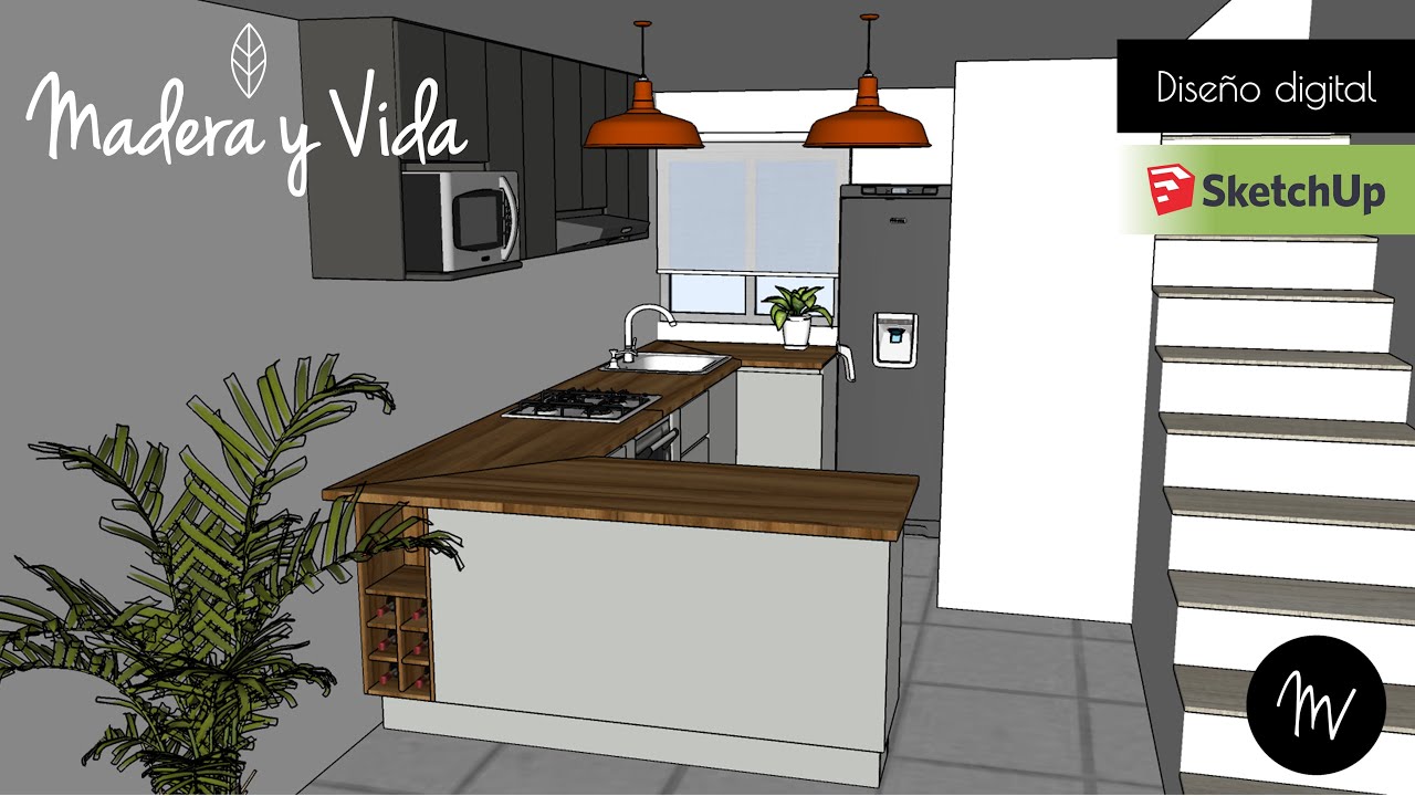 Diseño Digital en #SketchUp - Cocina 1