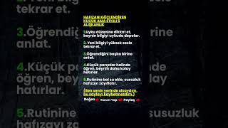 Hafızanı Uçuran 5 Mini Alışkanlık Uyku, Tekrar, Anlatöğren, Parçala, Su