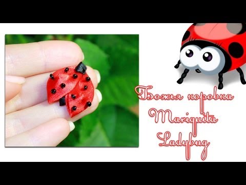 Делаем бабочку, стрекозу и божью коровку из атласных лент Делаем бабочку, стрекозу и божью коровку из атласных лент