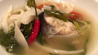 C/w Nana: Lao Sour Bamboo Shoot Soup with Catfish (ແກງໜໍ່ໄມ້ສົ້ມ = Gang Nawmai S