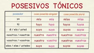Aprender Español: Los Posesivos Tónicos (Nivel Intermedio)