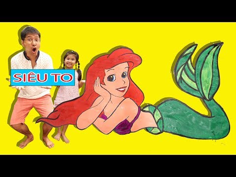BÉ BÚN VẼ TIÊN CÁ KHỔNG LỒ | DRAWING & COLORING MERMAID
