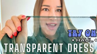 4K Try On Haul Transparent Fishnet Dress & See Throug Through Mesh Lingerie Try On Haul