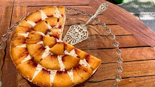 Pfirsich-Maracuja-Torte , glutenfrei, da ohne Mehl, proteinreich und ohne Sahne, aber lecker!!!