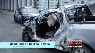 Volcadura Deja Siete Lesionados En Cabeza Olmeca