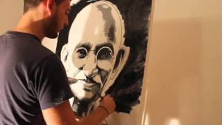 Learn How to Paint Abstract and portrait Painting with Acrylics video - Vincent Bardou
