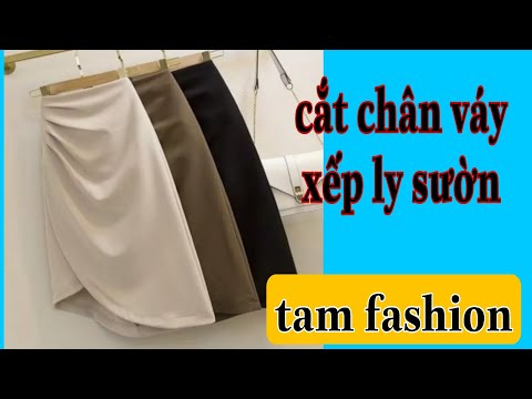 cách cắt chân váy xếp ly sườn Tâm fashion