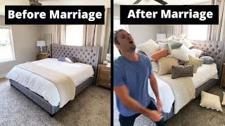Making The Bed Before Marriage Vs. After Marriage. #Shorts