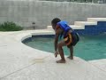 Mekhi playing in the pool CANON BALL