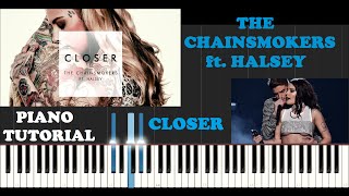 The Chainsmokers ft. Halsey - Closer (Piano Tutorial With Synthesia) Creative Ending