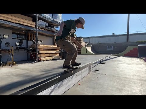 Skating a 36ft rail with Jake Brenier