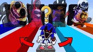 Minecraft Fnf Sonic.exe Do Not Choose The Wrong Portal Monster Or Squid Girl Or Carol Or Skid ?