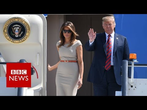US President Donald Trump arrives in the UK - BBC News