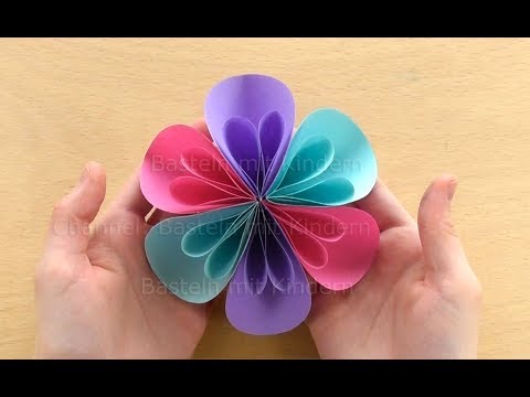 blumen aus papier mit kindern basteln, rosen basteln mit papier - kleine blumen als diy deko & geschenk, Design ideen
