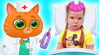 Bubbu In Hospital Nastya Got Sick And The Cat Treats Bubbu