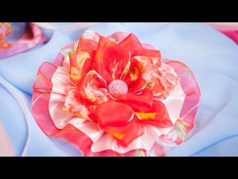 Цветы с органзы канзаши Цветы с органзы канзаши