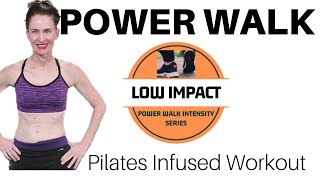55 MINUTE WORKOUT |POWER WALK & PILATES INFUSED WORKOUT| INDOOR WALKING | LOW IMPACT WALK