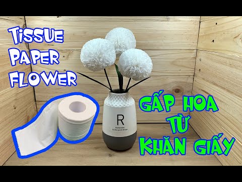 Gấp hoa từ khăn giấy - Tissue paper flower - Allium flower