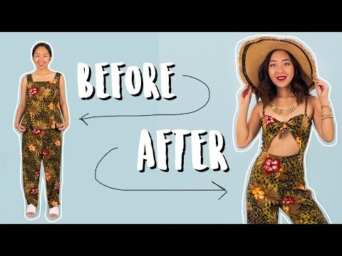 DIY Cut-Out Jumpsuit | Thrifted Transformations - YouTube
