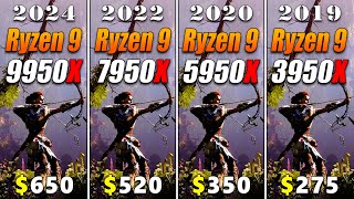 Ryzen 9 9950X Vs Ryzen 9 7950X Vs Ryzen 9 5950X Vs Ryzen 9 3950X Pc Gameplay Tested