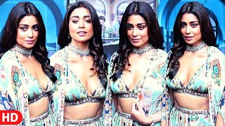 Baapre Shriya Saran Looks Smoking Ht In Deep Neck Floral Outfit At Drishyam 2 Trailer Launch
