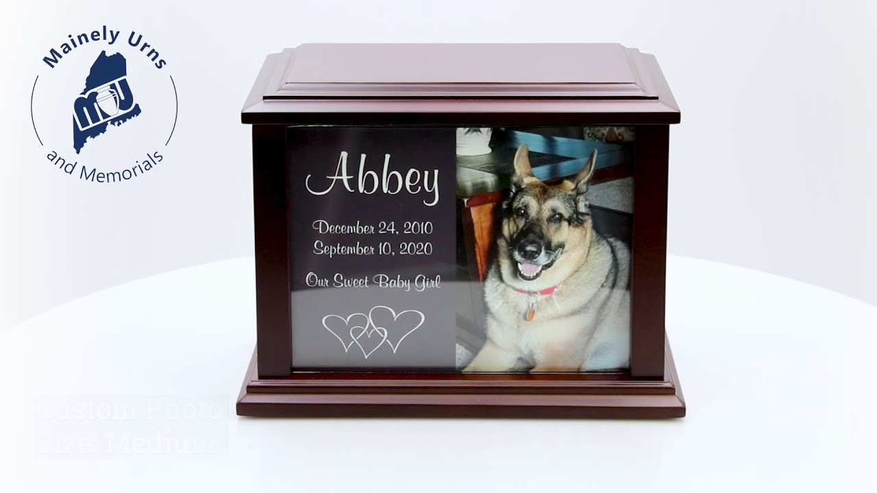 True Companion Dog Photo Wood Pet Cremation Urn - 3 Sizes