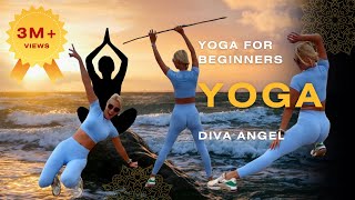 Yoga In Ocean Waves ​⁠@Divaangellife Yoga For Complete Beginners - Home Yoga Workout!