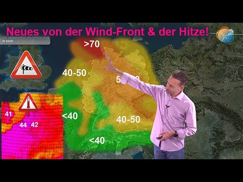Kurz-Update: Regenfront & Wind am Donnerstag. Hitze-Peak um den 17./18. nach 6er kurz über 40 Grad!