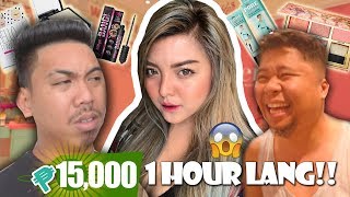 15K INABOT!!! 1 HOUR MAKEUP SHOPPING CHALLENGE!!