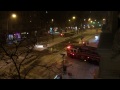 FDNY LADDER 25 RESPONDING ON BROADWAY ON WEST SIDE OF MANHATTAN IN NYC DURING WINTER STORM JUNO.