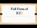 Full Form of RTI || Did You Know?