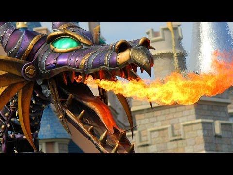 Fire-breathing Maleficent Dragon Battle with Prince Phillip in Festival of Fantasy Parade