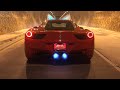 LOUDEST Ferrari 458 shoots flames in tunnel! Headphone users beware!!! INSANE TUNNEL ACCELERATIONS!