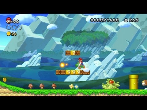 New Super Mario Bros. U -- Follow the Fireball to earn 1-Ups in Yoshi Hill!