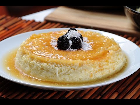 Flan de coco sin hornear