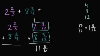 Adicionar números mistos reagrupando - Khan Academy em português (5º ano)