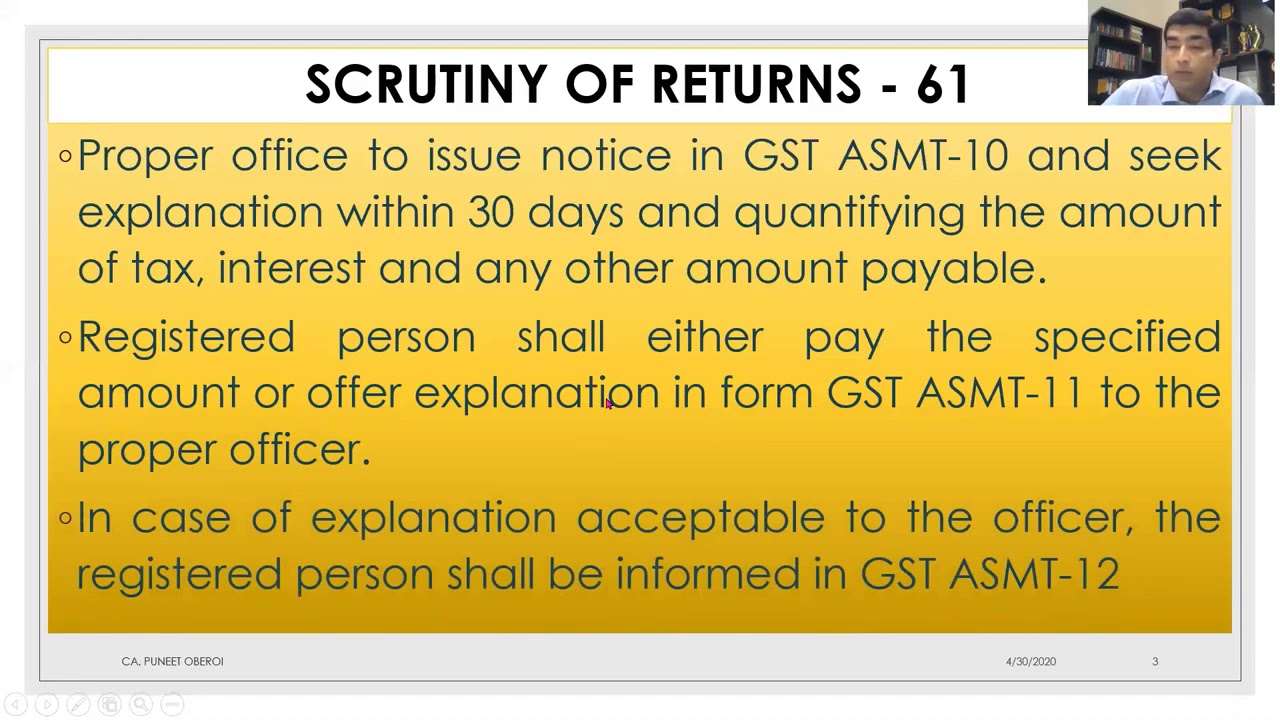 GST Assessments Part-2 by CA Puneet Oberoi | Profsindia