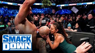 Braun Strowman enlists the help of mistletoe and ring announcer Samantha Irvin t
