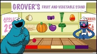 Sesame Street Cookie Monster Eats Grovers Fruit And Vegetable Stand
