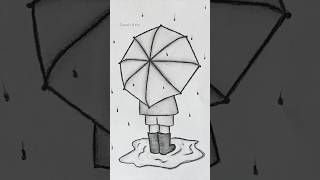 Girl With Umbrella Drawing ❤️ #Drawing #Pencilsketch #Satisfying #Art #Artvideo #Viral #Shorts #Art