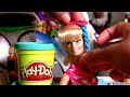 Play Doh Fun Factory with Disney Pixar Toy Story Buzz Woody Barbie Mermaid Ariel Peppa Pig Minions